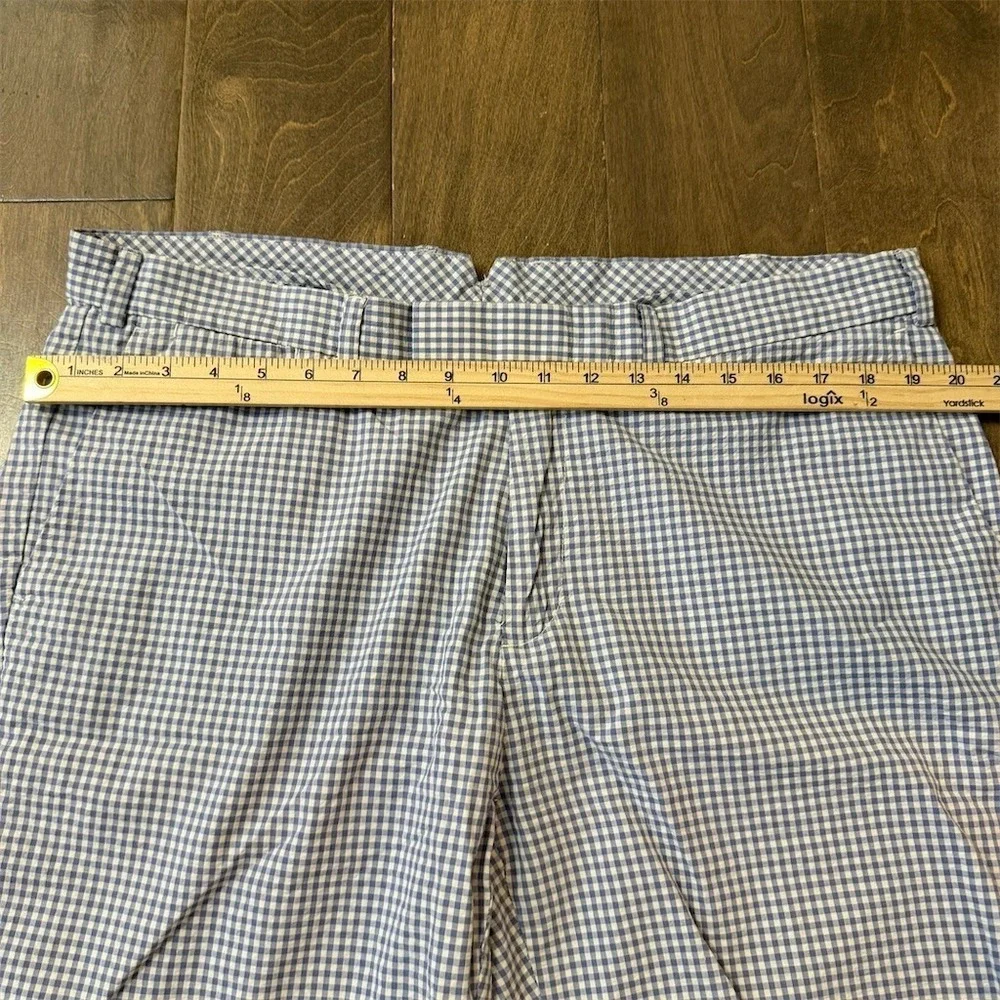 Polo Ralph Lauren Men's Chino Shorts 38 Blue White Gingham‎ Check Flat